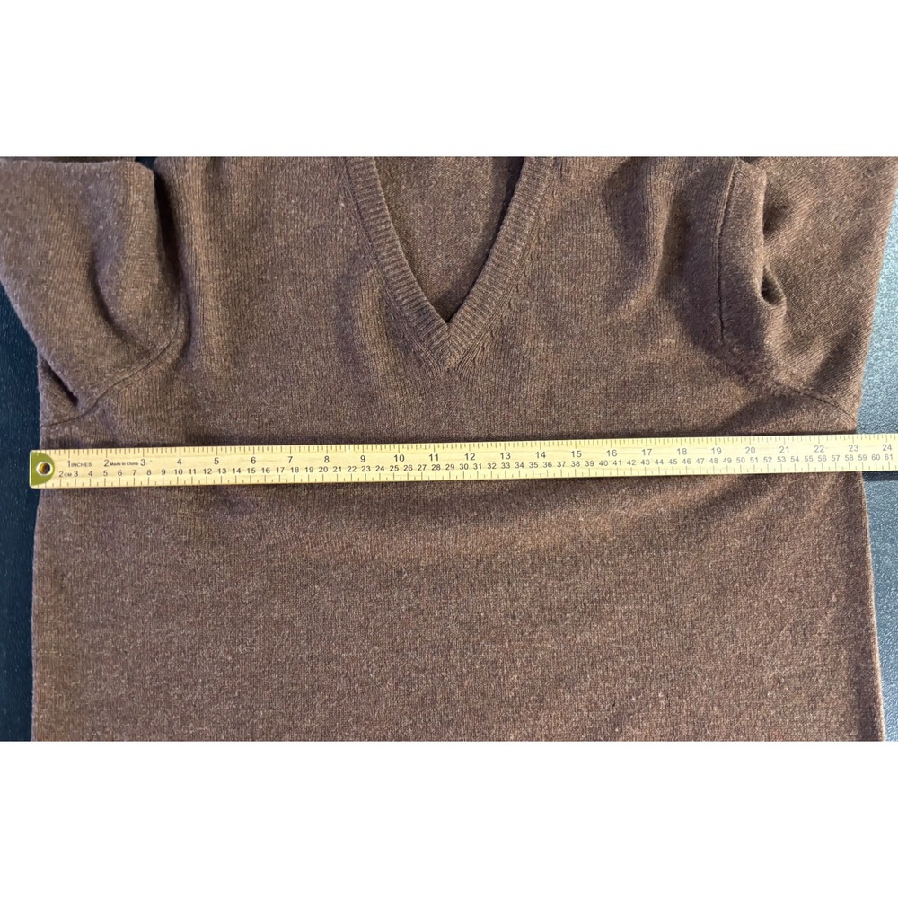 P.G. Field Mens V-Neck Sweater Brown Marl Knit Pullover Size Medium - Picture 4 of 6